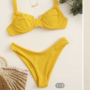 Shein underwire ribbed bikini set